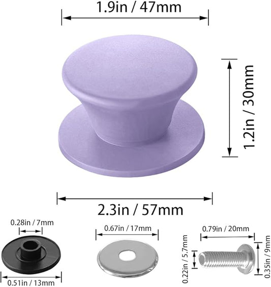 JoyTube Universal Pot Pan Lids Replacement Knob, Silicone Heat Resistant Pan Cover Holding Handles BPA Free Dishwasher Safe Fits Skillets and Kitchen Cookware (Pack of Two-Purple)