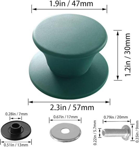 JoyTube Universal Pot Pan Lids Replacement Knob, Silicone Heat Resistant Pan Cover Holding Handles BPA Free Dishwasher Safe Fits Skillets and Kitchen Cookware (Pack of Two-Blackish Green)
