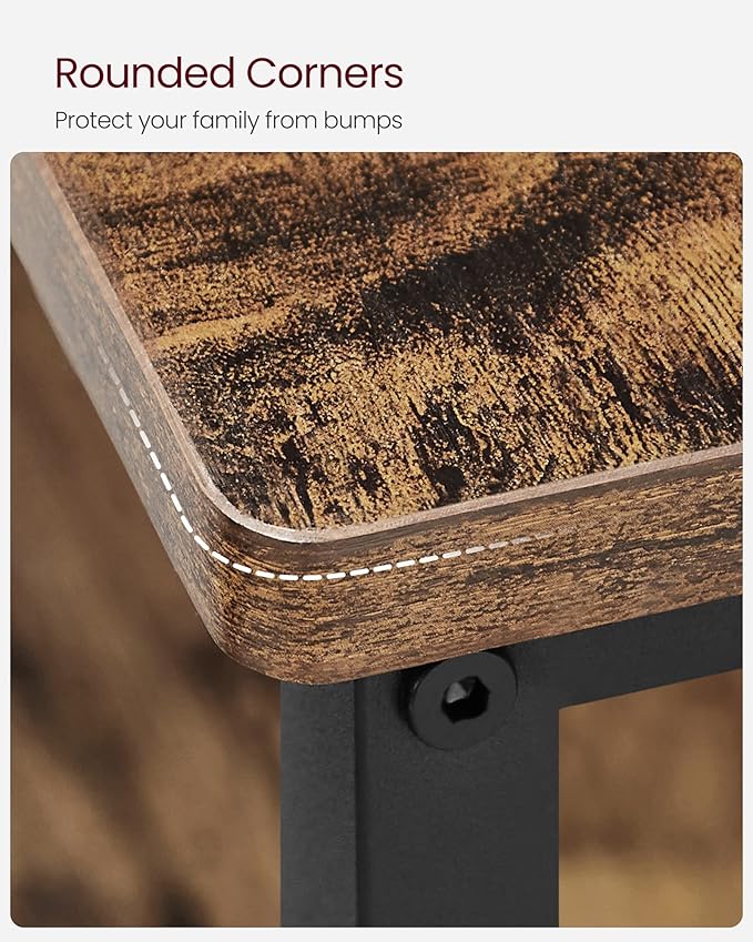 VASAGLE Kitchen Island with 3 Shelves, 47.2 Inches Width Kitchen Shelf with Large Worktop, Stable Steel Structure, Industrial, Easy to Assemble, Rustic Brown and Black UKKI01BX