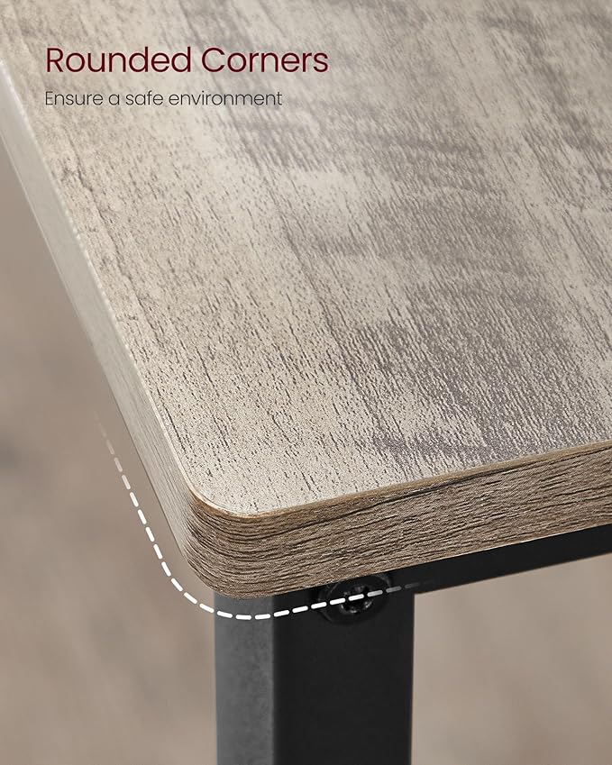 VASAGLE Kitchen Island with 3 Shelves, 47.2 Inches Width Kitchen Shelf with Large Worktop, Stable Steel Structure, Industrial, Easy to Assemble, Greige and Black UKKI001B02