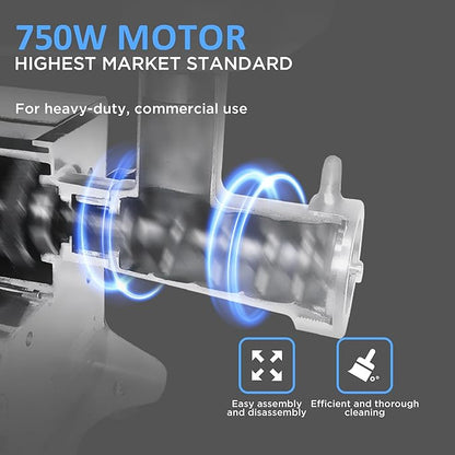 #22 Commercial Electric Meat Grinder Machine, 550lbs/h, 1HP Stainless Steel Meat Grinder Heavy Duty with Sausage Stuffer for deer processing, Pet Food, Heavy Use