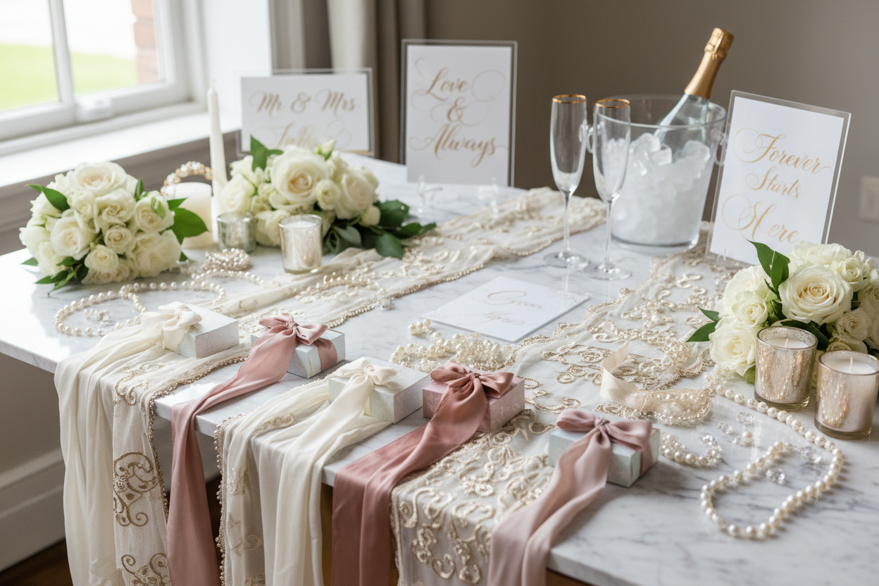 Wedding Supplies: Elegant décor, favors, signage, and accessories to make your special day shine. (make it real photo)